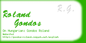 roland gondos business card